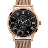  Shop Authentic Guess Delancy Black Dial Rose Gold Mesh Bracelet Watch for Men - W0871G5 - Luxxuri