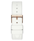 Guess G Twist White & Gold Dial White Silicone Strap Watch For Women - W0911L5
