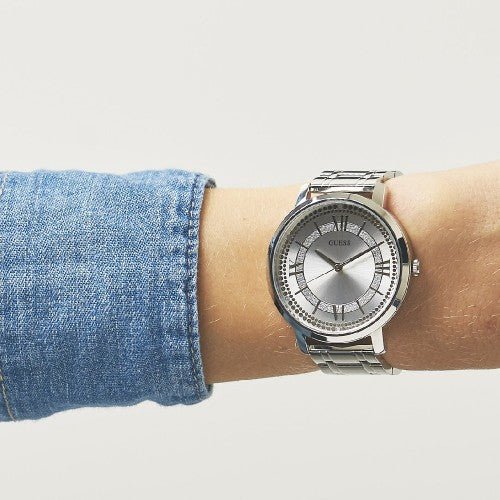  Shop Authentic Guess Montauk Silver Dial Stainless Steel Watch For Women - W0933L1 - Luxxuri