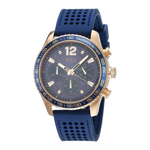  Shop Authentic Guess Fleet Blue Dial Blue Rubber Strap Watch for Men - W0971G3 - Luxxuri