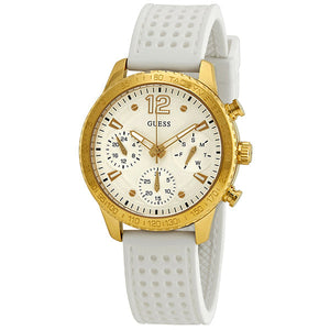  Shop Authentic Guess Marina Multifunction White Dial White Rubber Strap Watch for Women - W1025L5 - Luxxuri