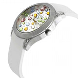  Shop Authentic Guess Wanderlust Crystals Silver Dial White Rubber Strap Watch For Women - W1059L3 - Luxxuri