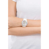  Shop Authentic Guess Wanderlust Crystals Silver Dial White Rubber Strap Watch for Women - W1059L1 - Luxxuri