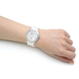  Shop Authentic Guess Wanderlust Crystals Silver Dial White Rubber Strap Watch for Women - W1059L1 - Luxxuri