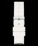  Shop Authentic Guess Swirl Quartz Silver Dial White Silicone Strap Watch for Women - W1096L1 - Luxxuri