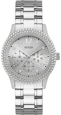  Shop Authentic Guess Bedazzle Diamonds Silver Dial Silver Steel Strap Watch For Women - W1097L1 - Luxxuri