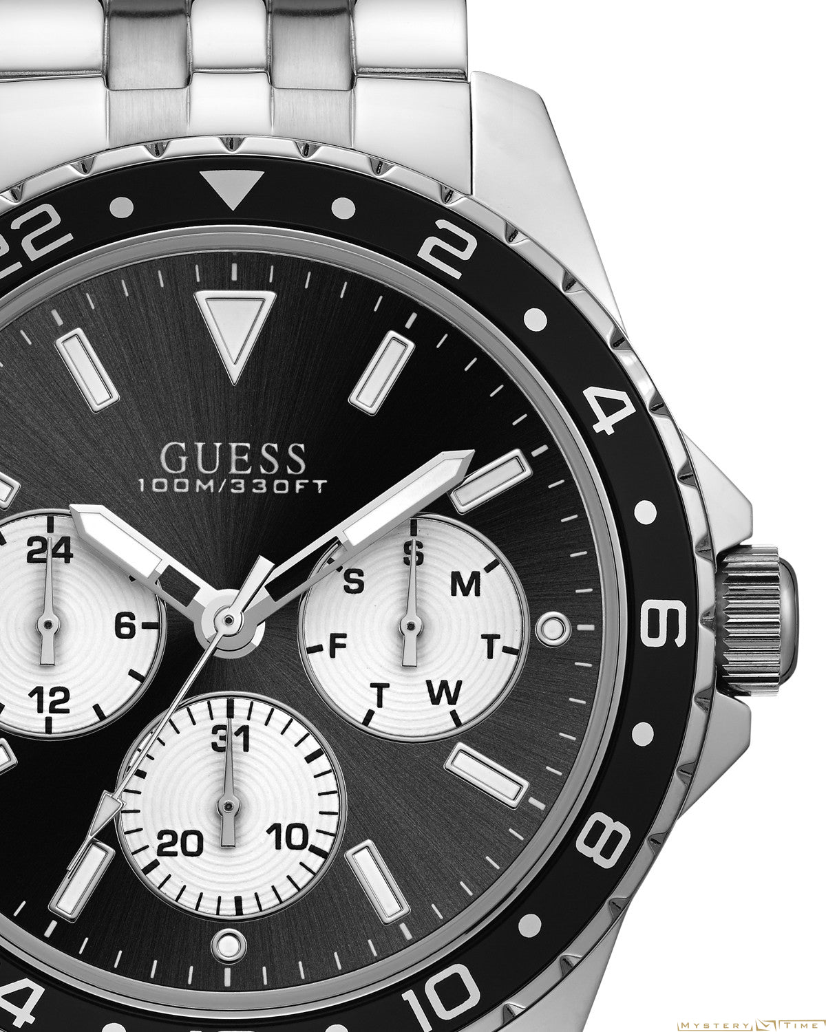  Shop Authentic Guess Odyssey Black Dial Silver Steel Strap Watch For Men - W1107G1 - Luxxuri
