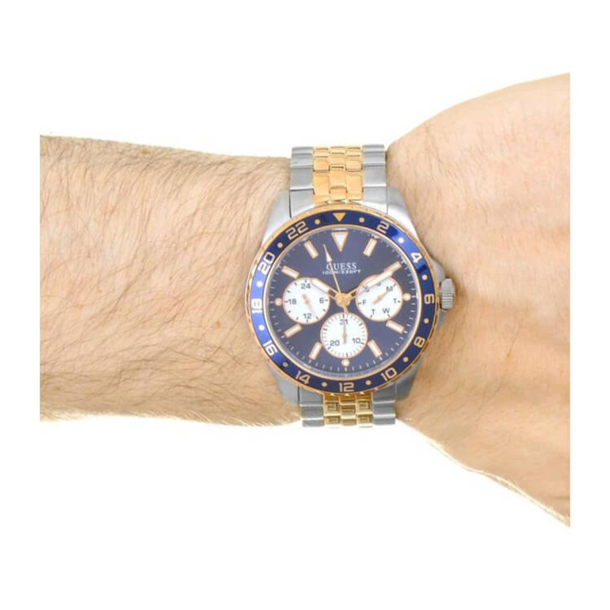  Shop Authentic Guess Odyssey Blue Dial Two Tone Steel Strap Watch For Men - W1107G3 - Luxxuri
