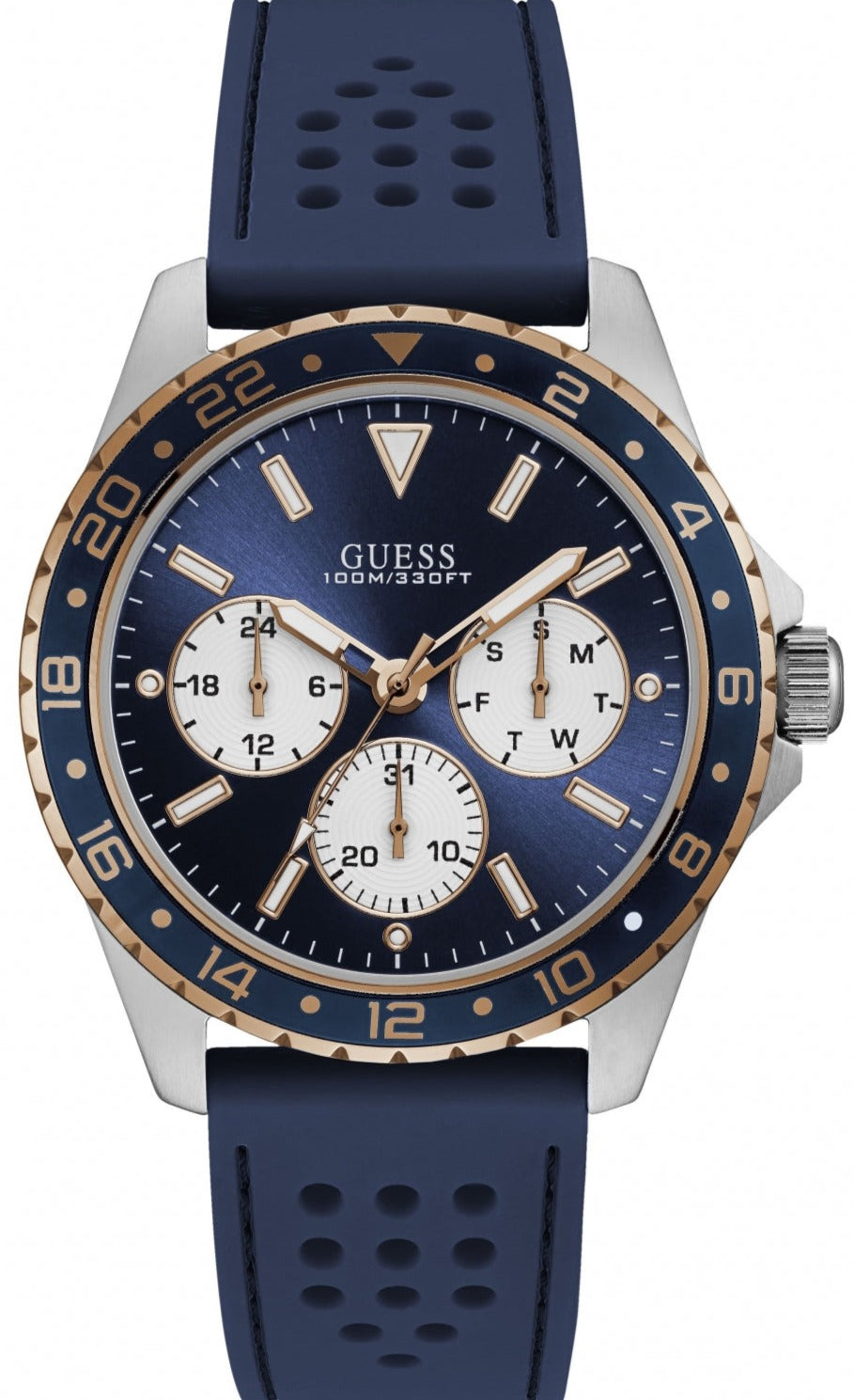  Shop Authentic Guess Odyssey Multifunction Blue Dial Blue Rubber Strap Watch For Men - W1108G4 - Luxxuri