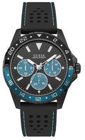  Shop Authentic Guess Odyssey Quartz Black Dial Black Leather Strap Watch For Men - W1108G5 - Luxxuri