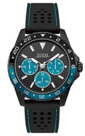  Shop Authentic Guess Odyssey Quartz Black Dial Black Leather Strap Watch For Men - W1108G5 - Luxxuri