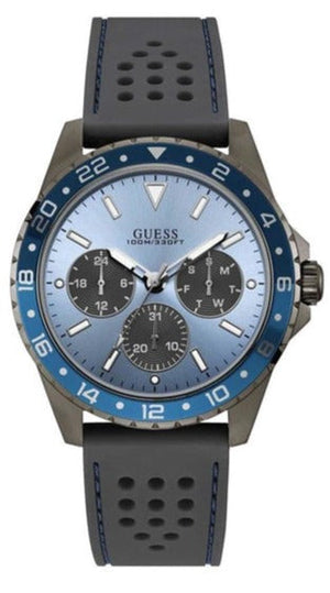  Shop Authentic Guess Odyssey Blue Dial Grey Rubber Strap Watch For Men - W1108G6 - Luxxuri