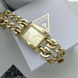  Shop Authentic Guess Mod Heavy Metal Gold Dial Gold Steel Strap Watch For Women - W1117L2 - Luxxuri