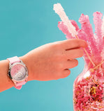  Shop Authentic Guess Crush Crystals Silver Dial Pink Rubber Strap Watch for Women - W1223L1 - Luxxuri