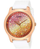  Shop Authentic Guess Crush Crystals Gold Dial White Rubber Strap Watch for Women - W1223L3 - Luxxuri