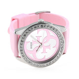  Shop Authentic Guess G-Twist Diamonds Silver Dial Pink Rubber Strap Watch for Women - W1240L1 - Luxxuri