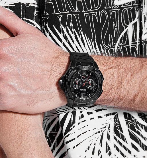  Shop Authentic Guess Genesis Quartz Black Dial Black Silicone Strap Watch For Men - W1254G2 - Luxxuri