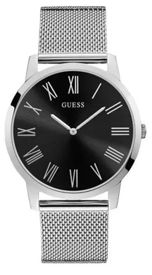  Shop Authentic Guess Analog Black Dial Silver Mesh Bracelet Watch for Men - W1263G1 - Luxxuri