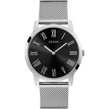  Shop Authentic Guess Analog Black Dial Silver Mesh Bracelet Watch for Men - W1263G1 - Luxxuri