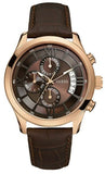  Shop Authentic Guess Analog Chronograph Brown Dial Brown Leather Strap Watch For Men - W14052G2 - Luxxuri
