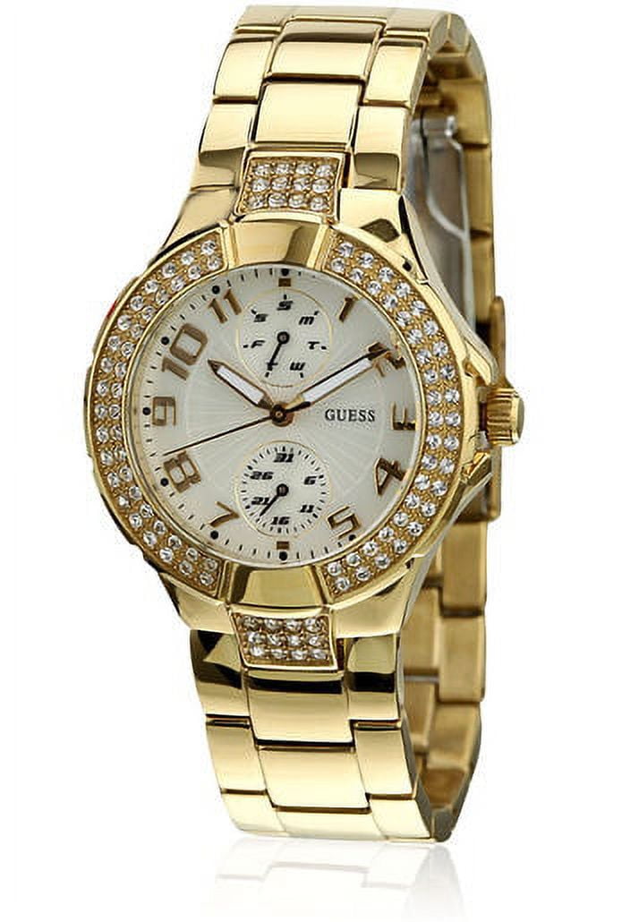  Shop Authentic Guess Mini Prism Diamonds White Dial Gold Steel Strap Watch for Women - W15072L1 - Luxxuri