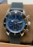  Shop Authentic Breitling Superocean Heritage B01 Chronograph 44 Blue Dial Black Mesh Bracelet Watch for Men - AB0162121C1S1 - Luxxuri