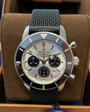  Shop Authentic Breitling Superocean Heritage B01 Chronograph 44 Silver Dial Black Mesh Bracelet Watch for Men - AB0162121G1S1 - Luxxuri