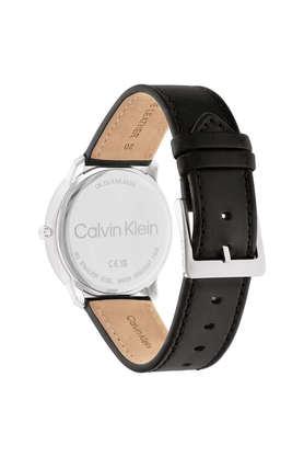  Shop Authentic Calvin Klein Minimal Silver Dial Black Leather Strap Watch for Men - K3M211CY - Luxxuri