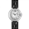 Shop Authentic Cartier Ballon Bleu de Cartier Diamonds Silver Dial Black Leather Strap Watch for Women - W4BB0008 - Luxxuri
