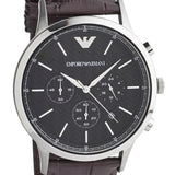  Shop Authentic Emporio Armani Renato Chronograph Black Dial Brown Leather Strap Watch For Men - AR2482 - Luxxuri