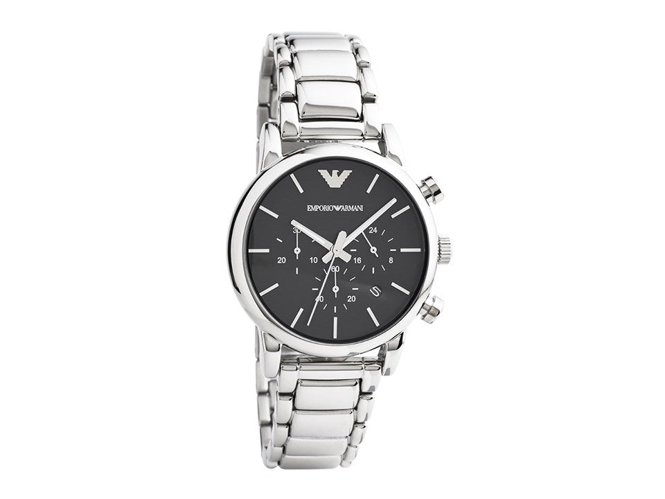  Shop Authentic Emporio Armani Chronograph Black Dial Silver Steel Strap Watch For Men - AR1853 - Luxxuri