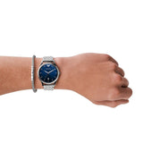 Shop Authentic Emporio Armani Luigi Blue Dial Silver Steel Strap Watch For Men - AR11089 - Luxxuri