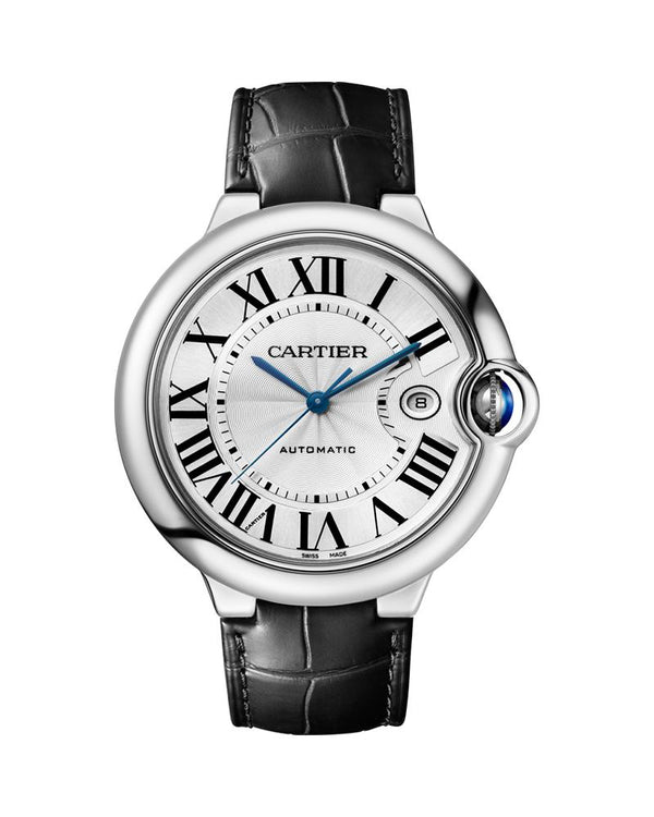  Shop Authentic Cartier Ballon Bleu De Cartier Silver Dial Black Leather Strap Watch for Women - WSBB0028 - Luxxuri