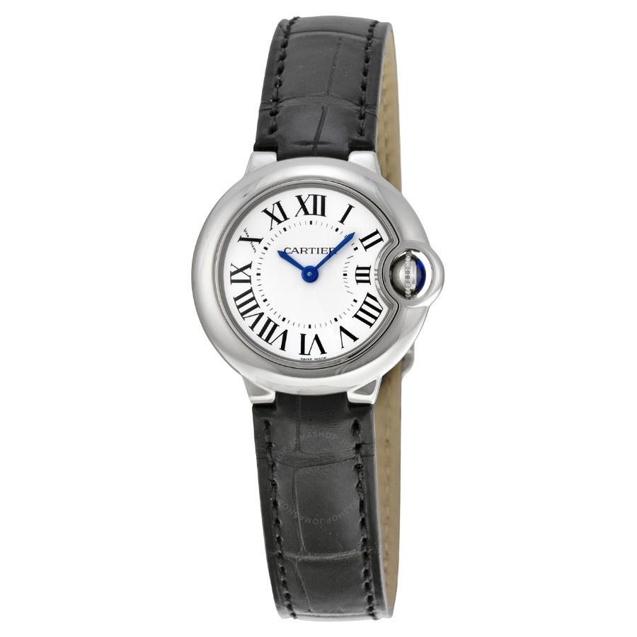  Shop Authentic Cartier Ballon Bleu Silver Dial Black Leather Strap Watch for Women - W69018Z4 - Luxxuri