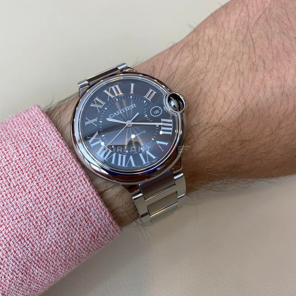  Shop Authentic Cartier Ballon Bleu de Cartier Black Dial Silver Steel Strap Watch for Men - W6920042 - Luxxuri