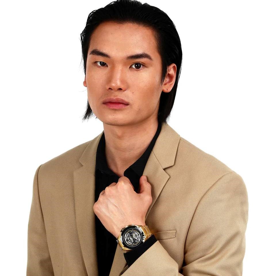  Shop Authentic Maserati Traguardo Skeleton Black Dial Gold Steel Strap Watch For Men - R8873612058 - Luxxuri