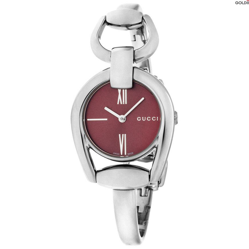 Shop Authentic Gucci Horsebit Quartz Red Dial Silver Steel Strap Watch For Women - YA139502 - Luxxuri