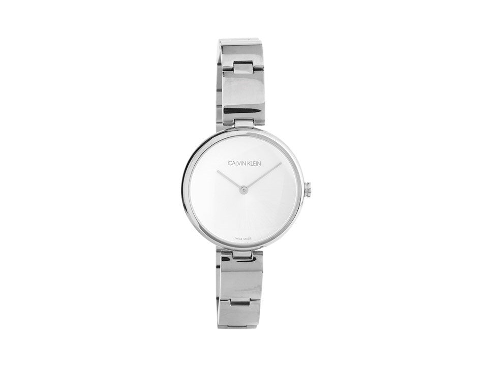  Shop Authentic Calvin Klein Wavy Silver Dial Silver Steel Strap Watch for Women - K9U23146 - Luxxuri