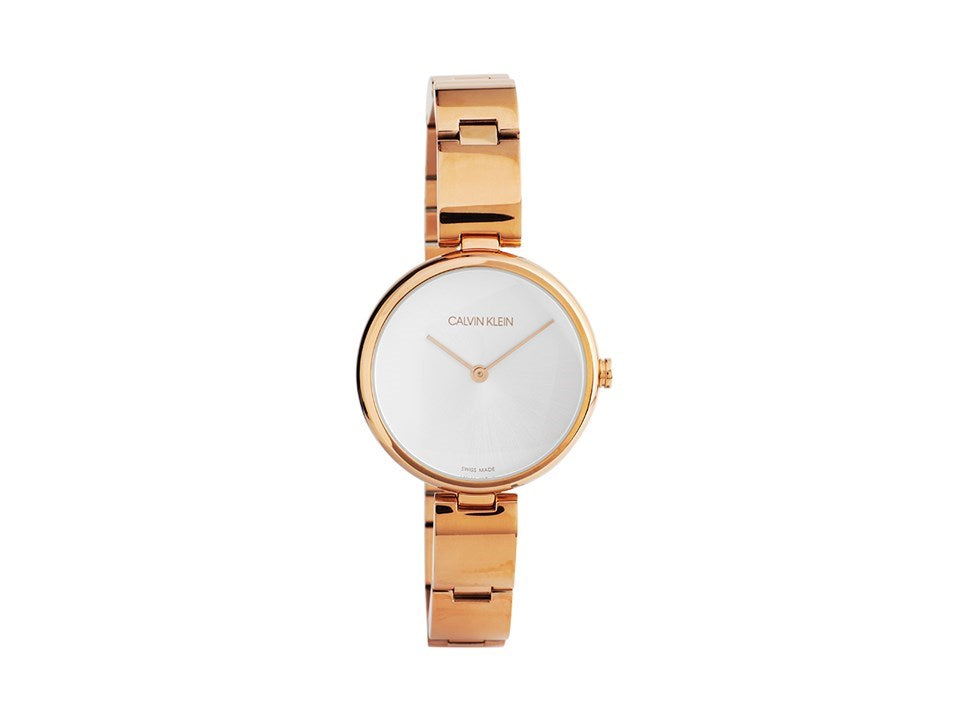  Shop Authentic Calvin Klein Wavy White Dial Rose Gold Steel Strap Watch for Women - K9U23646 - Luxxuri