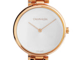  Shop Authentic Calvin Klein Wavy White Dial Rose Gold Steel Strap Watch for Women - K9U23646 - Luxxuri