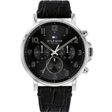  Shop Authentic Tommy Hilfiger Daniel Black Dial Black Leather Strap Watch for Men - 1710381 - Luxxuri