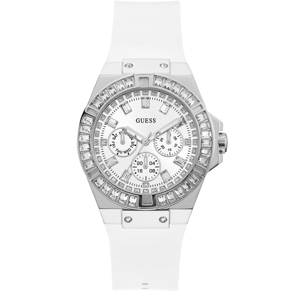  Shop Authentic Guess Venus Diamonds White Dial White Rubber Strap Watch for Women - GW0118L3 - Luxxuri