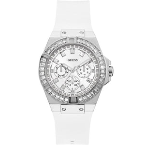  Shop Authentic Guess Venus Diamonds White Dial White Rubber Strap Watch for Women - GW0118L3 - Luxxuri
