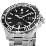  Shop Authentic Tag Heuer Aquaracer Caliber 5 Automatic Black Dial Silver Steel Strap Watch for Men - WAK2110.BA0830 - Luxxuri