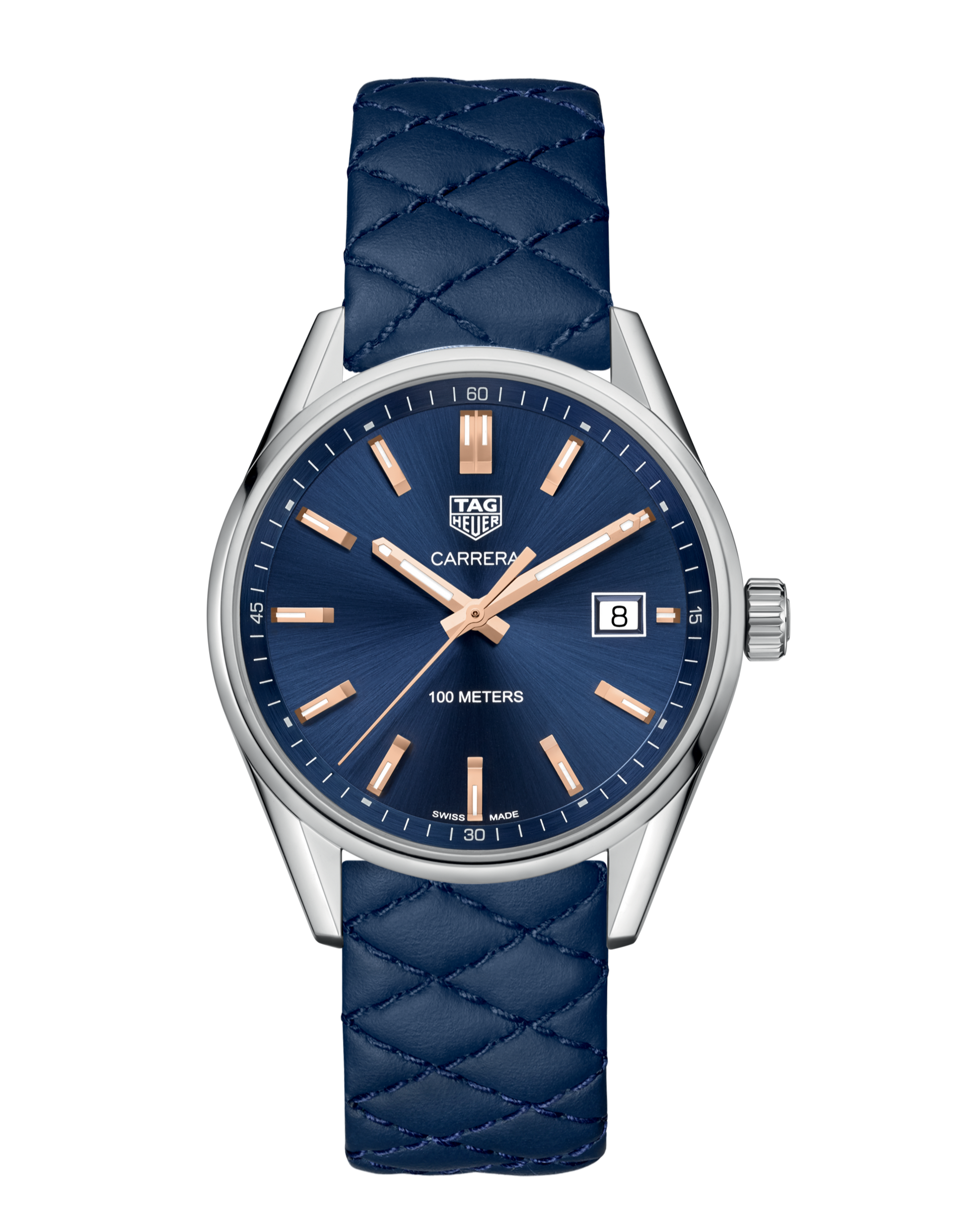  Shop Authentic Tag Heuer Carrera Quartz Blue Dial Blue Calfskin Leather Strap Watch for Women - WAR1112.FC6391 - Luxxuri