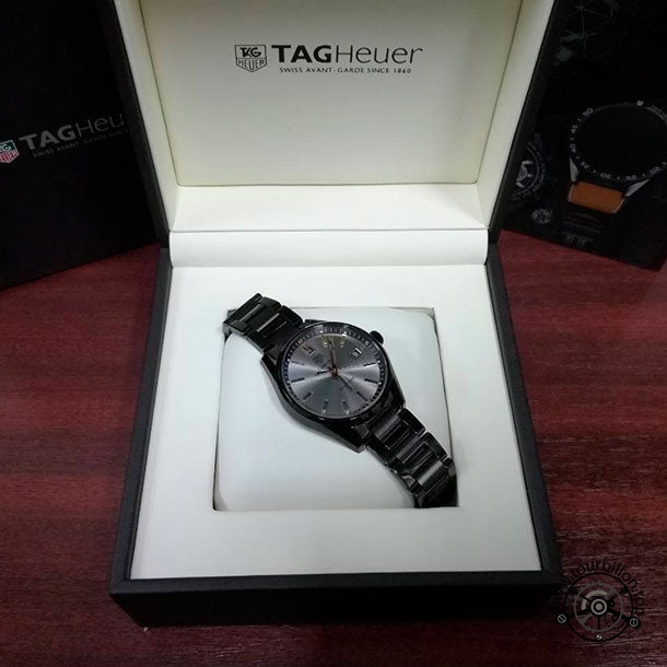 Tag Heuer Carrera Special Edition Black Dial Black Steel Strap Watch for Women - WAR1113.BA0602
