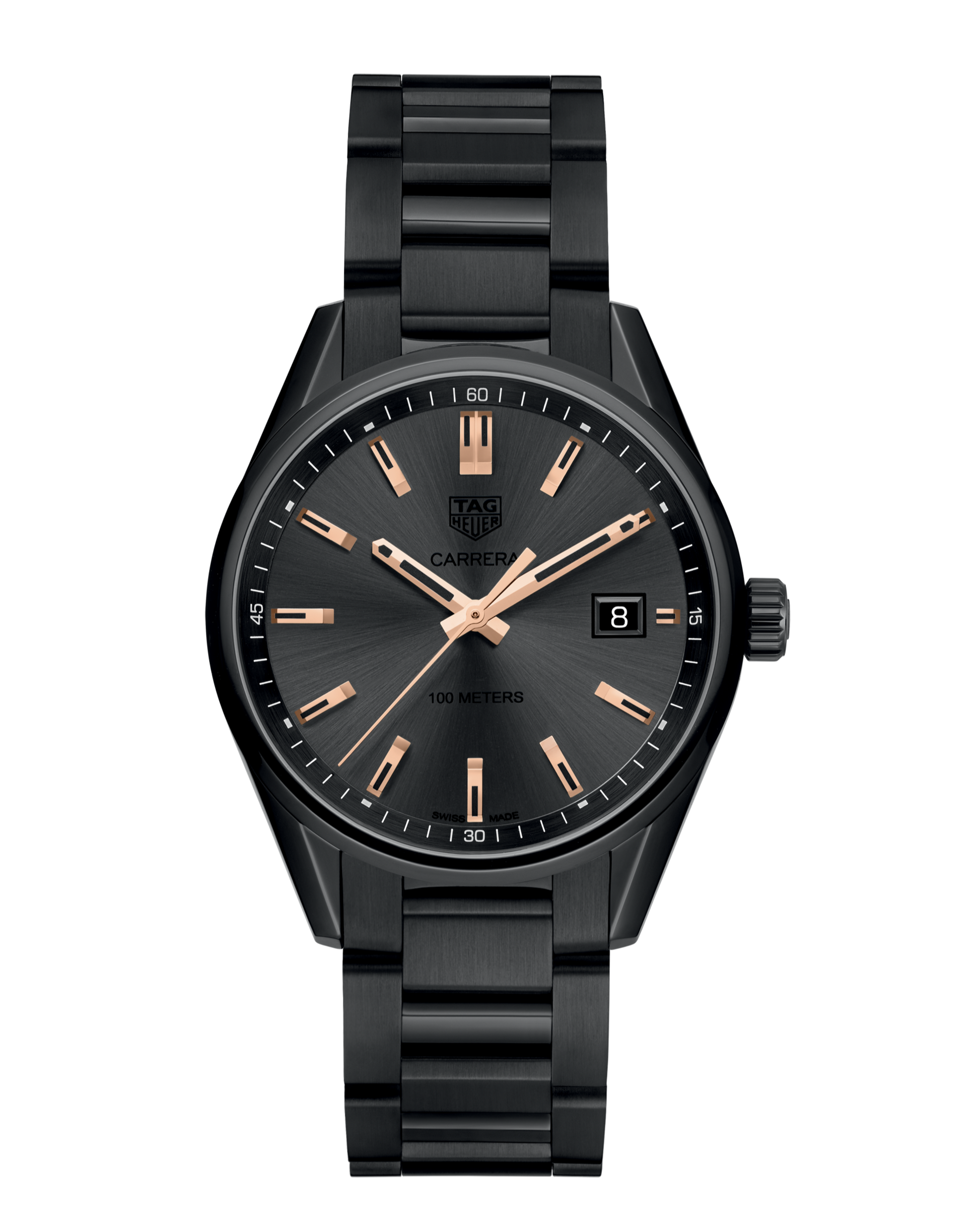 Tag Heuer Carrera Special Edition Black Dial Black Steel Strap Watch for Women - WAR1113.BA0602
