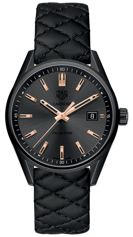  Shop Authentic Tag Heuer Carrera Special Edition Black Dial Black Leather Strap Watch for Women - WAR1113.FC6392 - Luxxuri