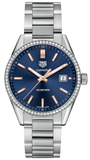  Shop Authentic Tag Heuer Carrera Quartz Diamonds Blue Dial Silver Steel Strap Watch for Women - WAR1114.BA0601 - Luxxuri