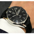  Shop Authentic Tag Heuer Carrera Automatic 41mm Black Dial Black Leather Strap Watch for Men - WAR201A.FC6266 - Luxxuri